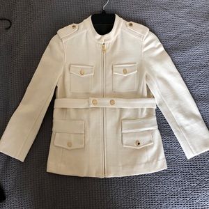 Tory Burch knit cream blazer, belted